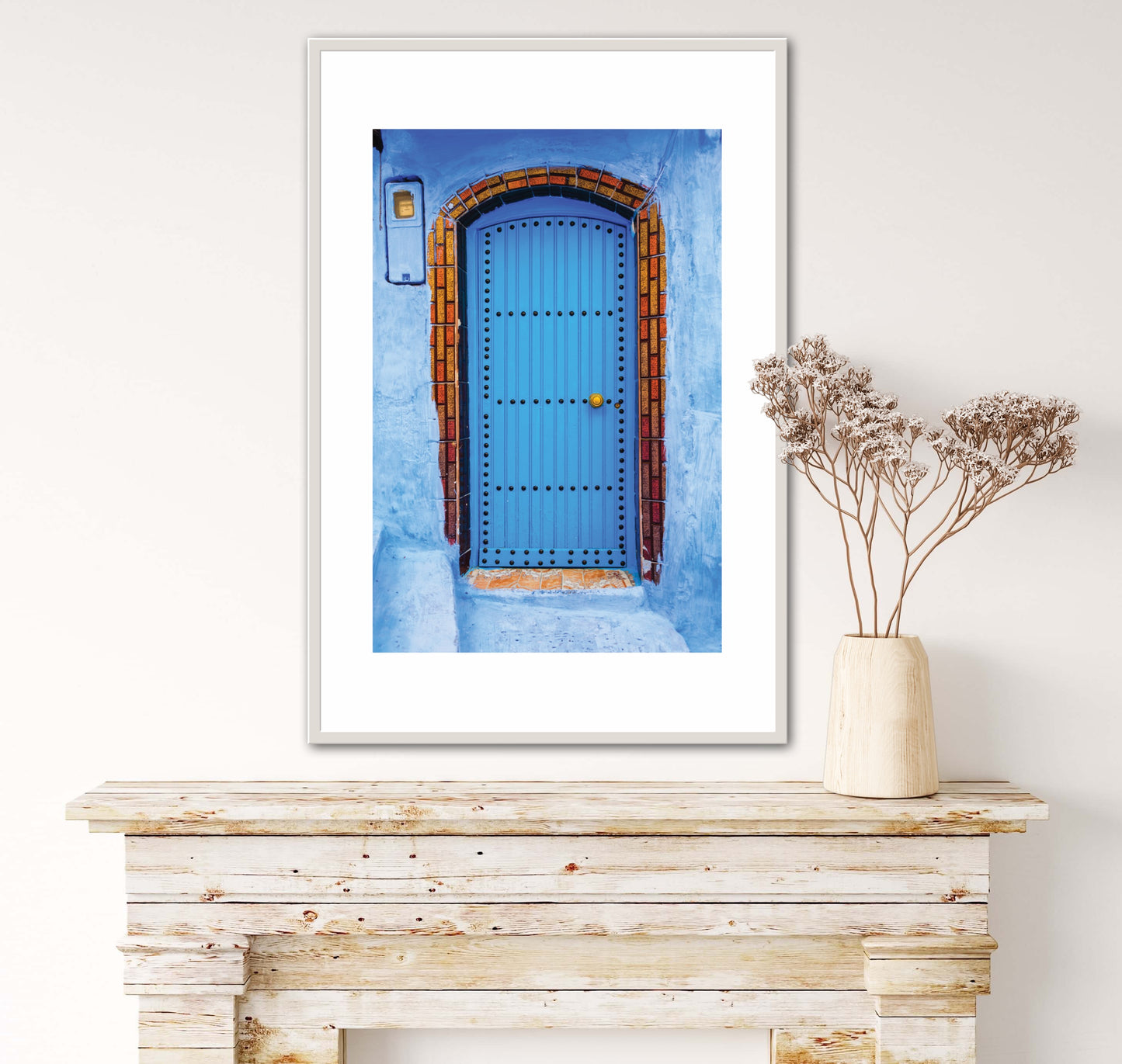 Morocco Chefchaouen Door 9, Travel Print, Art Print, Travel Poster, Home Decor