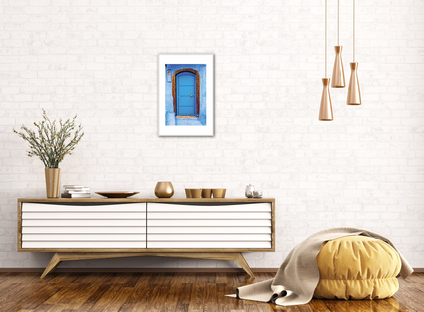 Morocco Chefchaouen Door 9, Travel Print, Art Print, Travel Poster, Home Decor