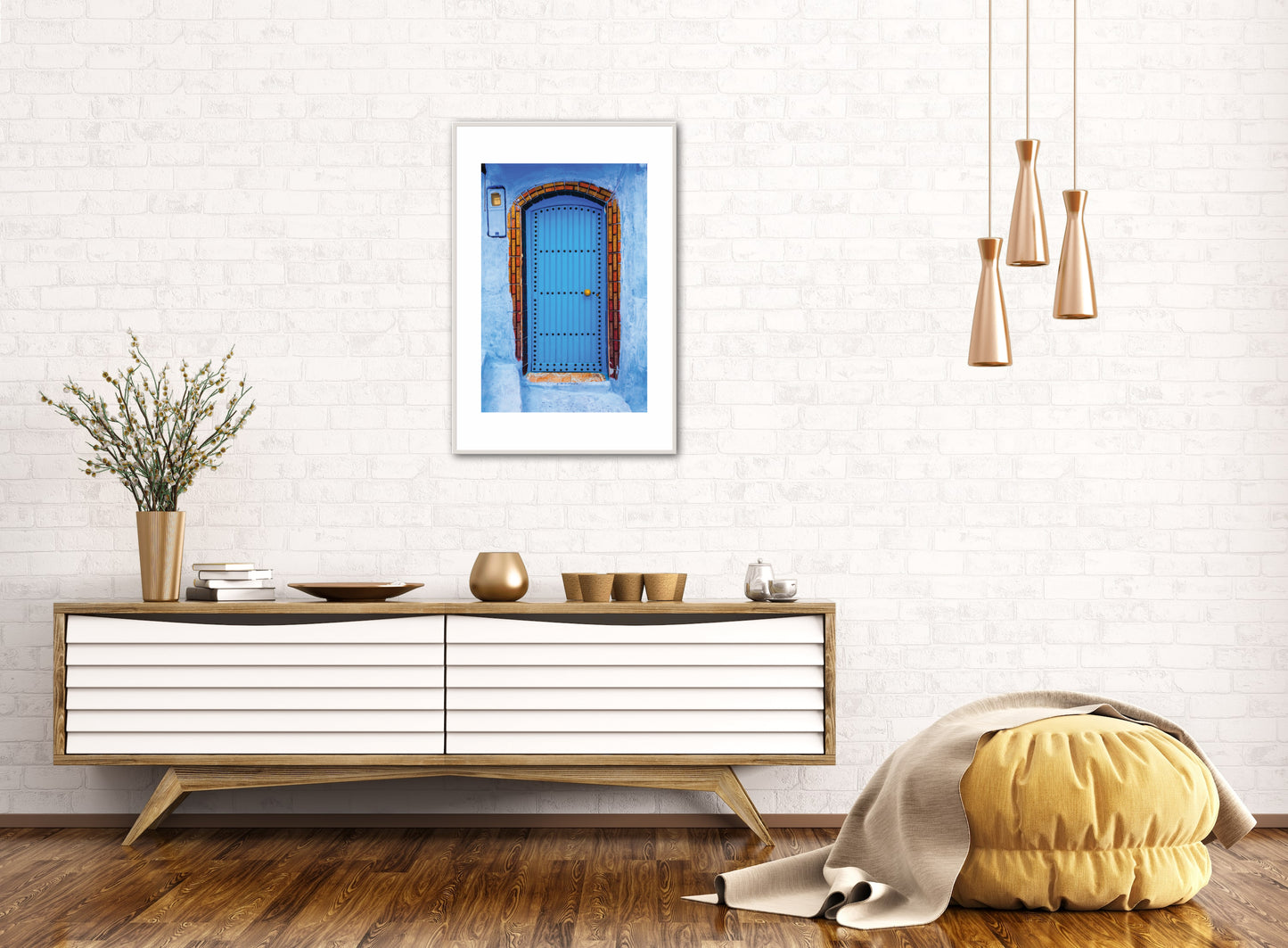 Morocco Chefchaouen Door 9, Travel Print, Art Print, Travel Poster, Home Decor
