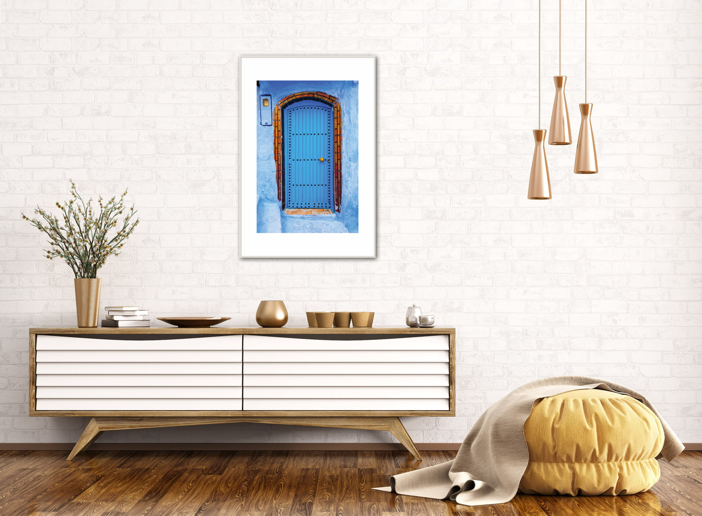 Morocco Chefchaouen Door 9, Travel Print, Art Print, Travel Poster, Home Decor
