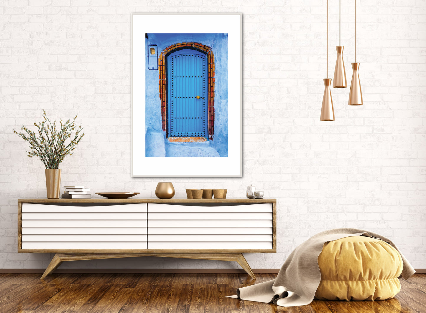 Morocco Chefchaouen Door 9, Travel Print, Art Print, Travel Poster, Home Decor